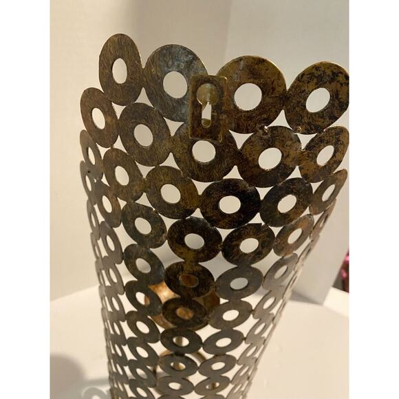 Bronzed Metal Candle Holder Wall Sconce Ornate Modern Industrial, Free Standing - Picture 4 of 9